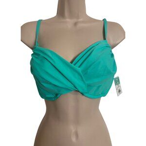 Sunset Swimwear Mint 38D/40C Bra Top Wire NWT $90 Crossroads Underwire